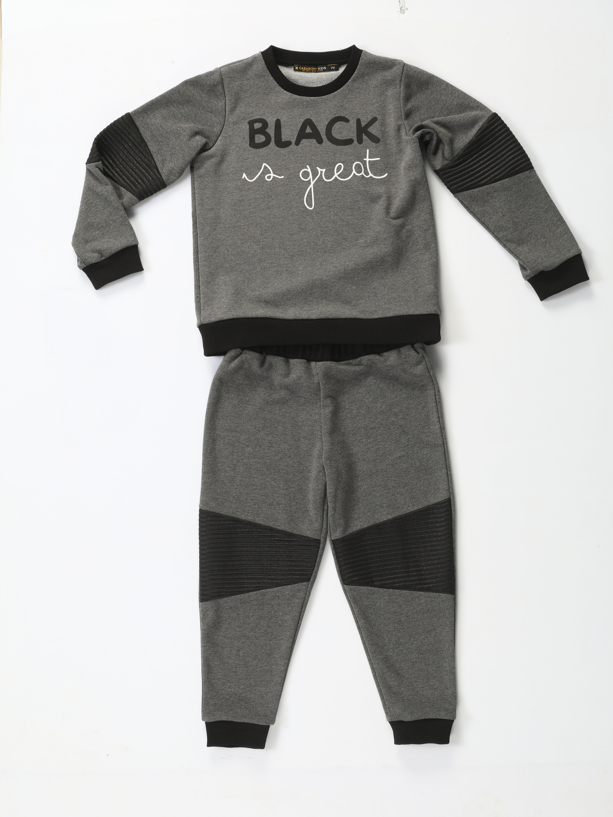 Great Black Antrasit Parçalı Eşofman Takım - Casabony Kids