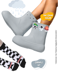 Gri Erkek Çocuk Yağmur Botu & Çorap Set - Casabony Kids