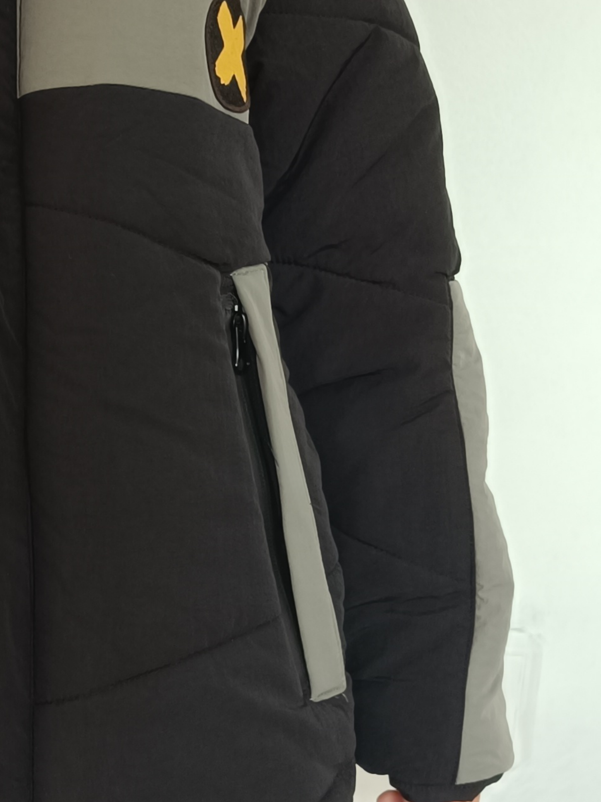 Gri Siyah Su Geçirmez Parçalı Elyaflı Unisex ÇocukMont - Casabony Kids