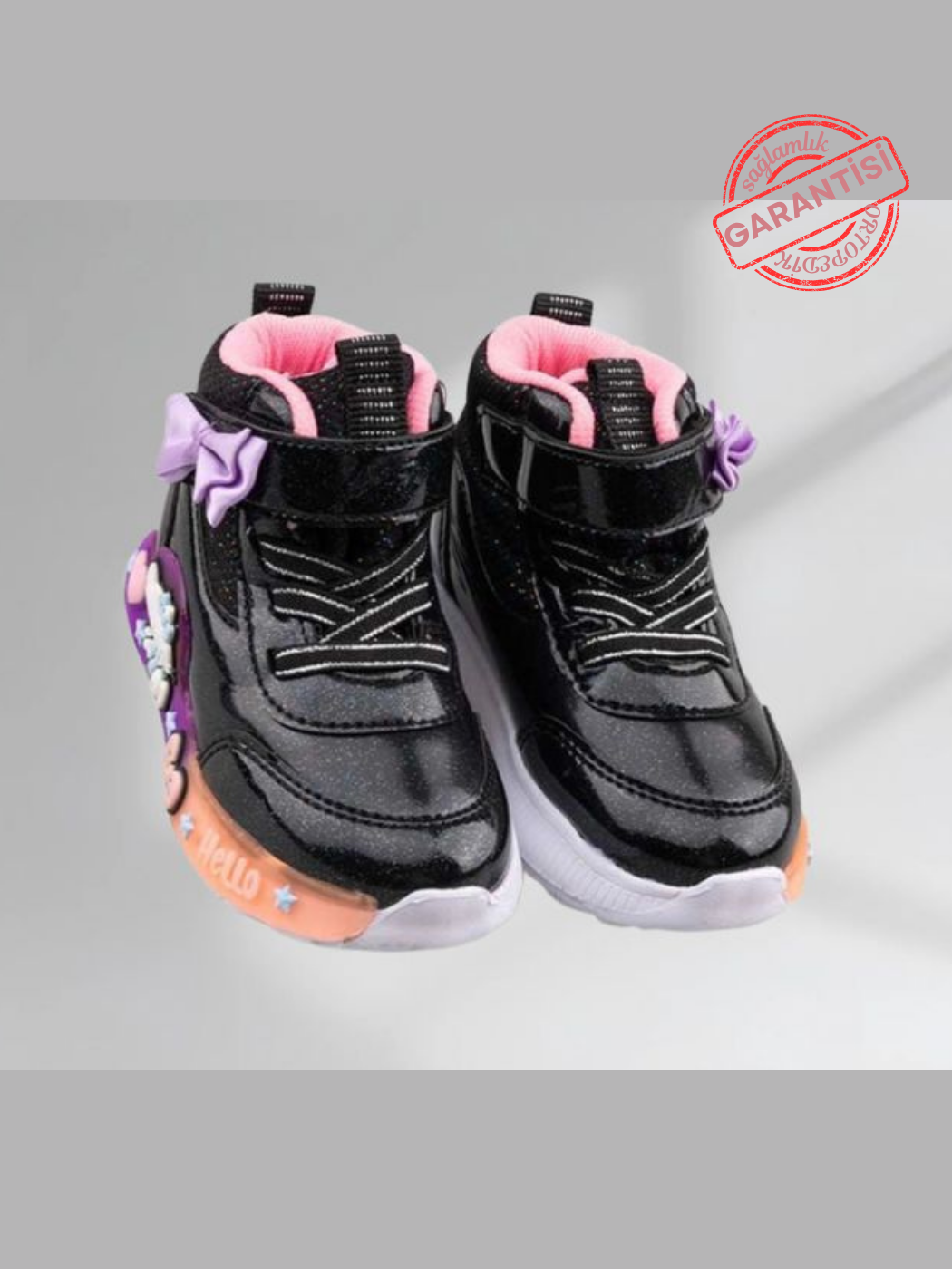 Hello Cat Siyah Kız Sneakers 21-25 No - Casabony Kids