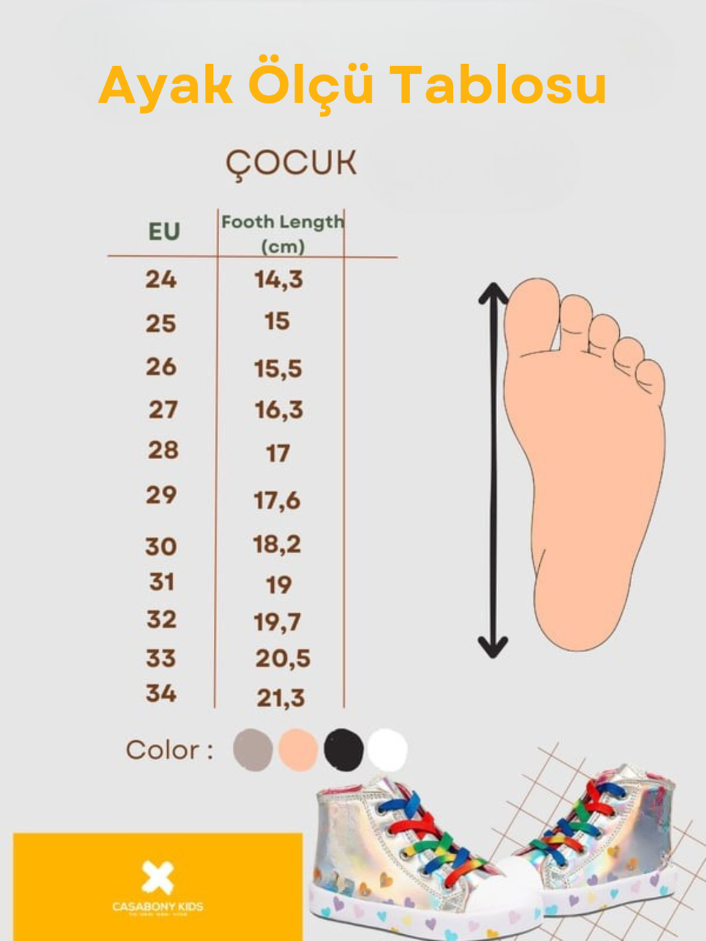 Hologram Gri Cute Kız Çocuk Sneaker - Casabony Kids