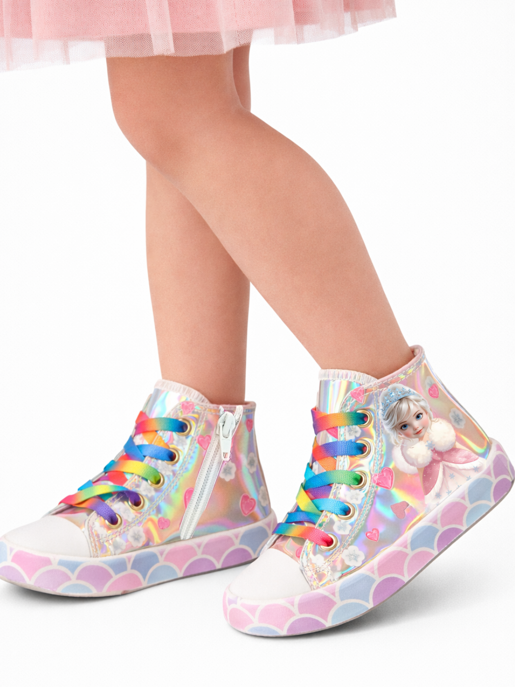 🌈 Ice Kız Çocuk Hologramlı Fermuarlı Spor Ayakkabı - Casabony Kids