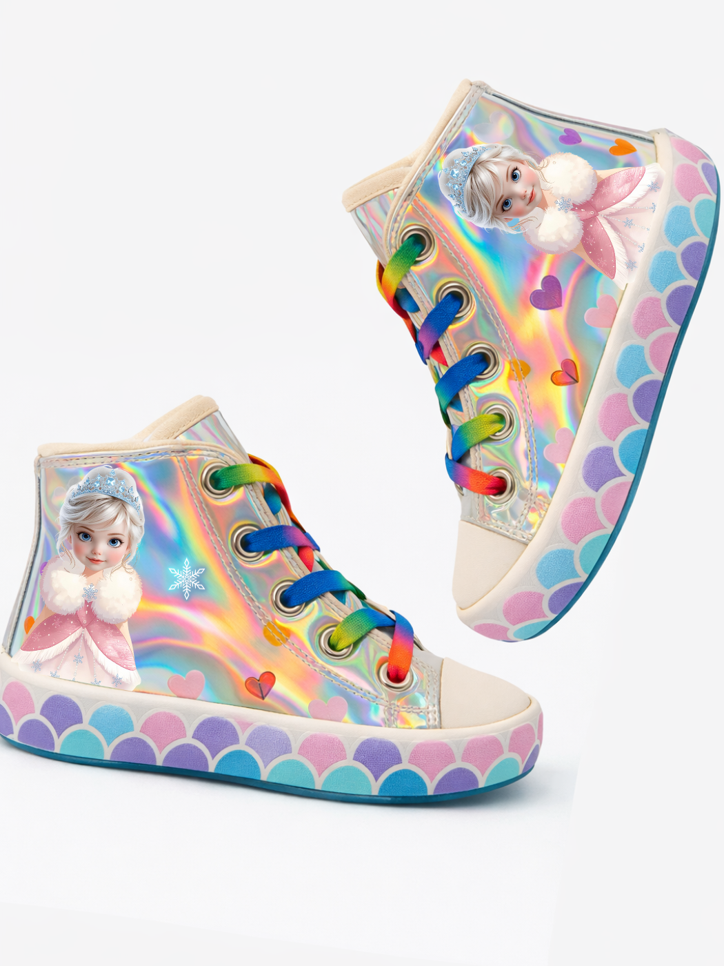 🌈 Ice Kız Çocuk Hologramlı Fermuarlı Spor Ayakkabı - Casabony Kids