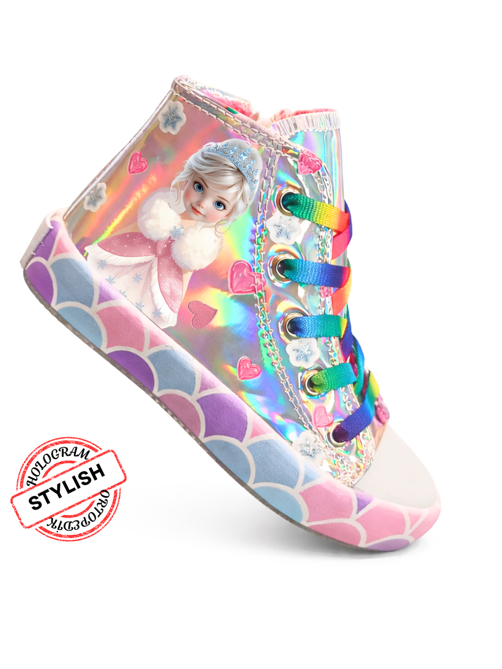 🌈 Ice Kız Çocuk Hologramlı Fermuarlı Spor Ayakkabı - Casabony Kids