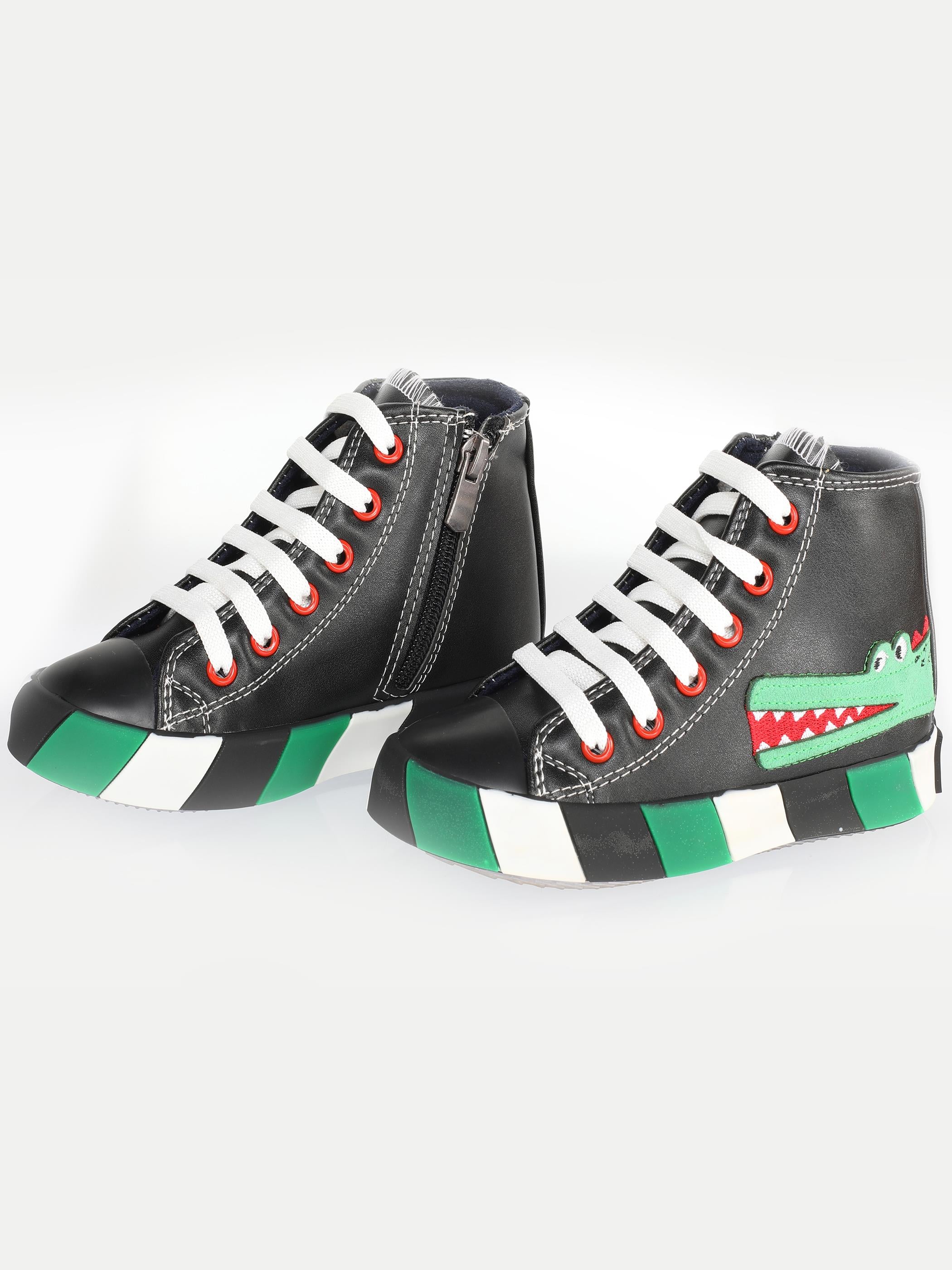 Timsah Ortopedik Destekli Siyah Erkek Çocuk Sneakers - Casabony Kids