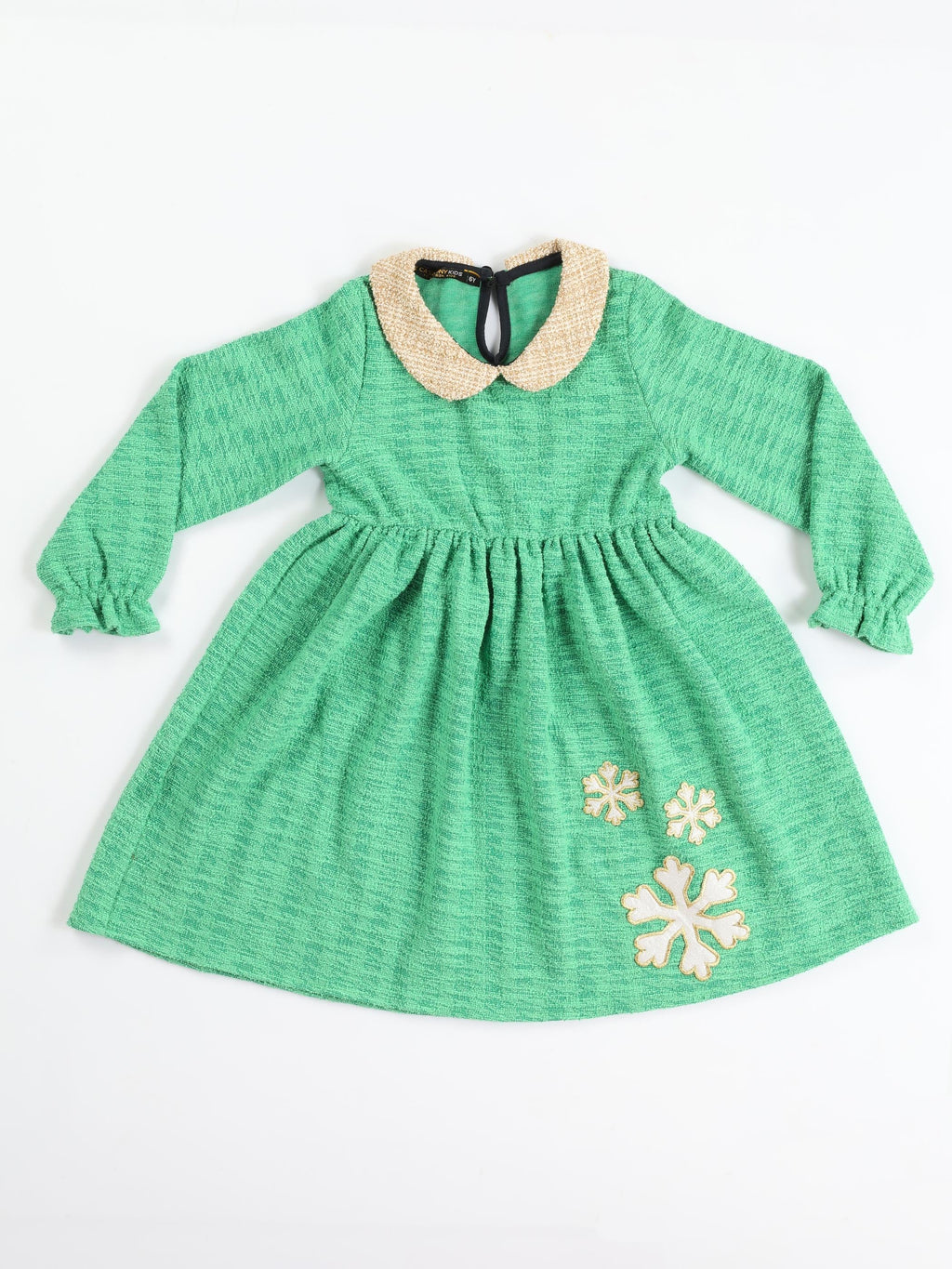 Kartanesi Yeşil Baby Yaka Kız Çocuk Elbise - Casabony Kids