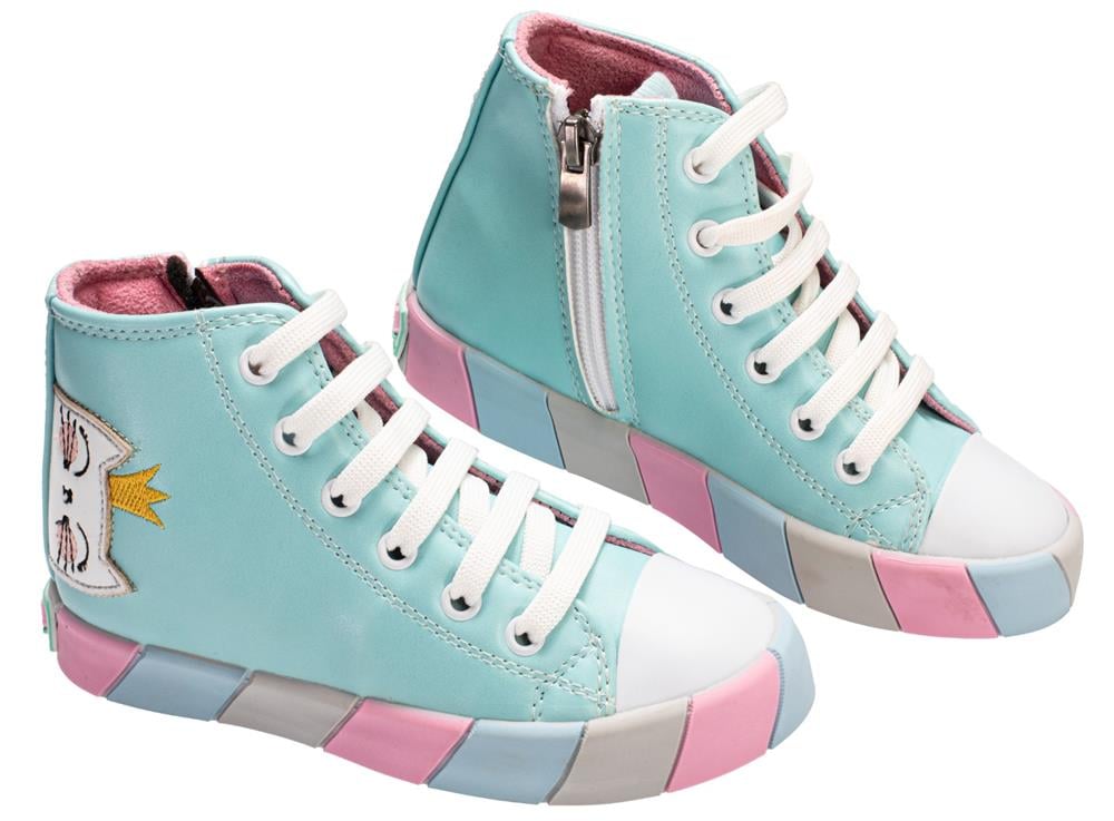 Kedi Prenses Mavi Kız Çocuk Sneakers - Casabony Kids