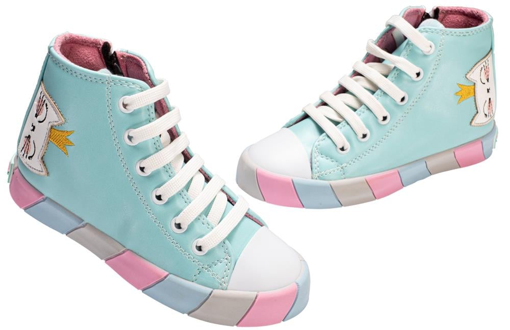 Kedi Prenses Mavi Kız Çocuk Sneakers - Casabony Kids