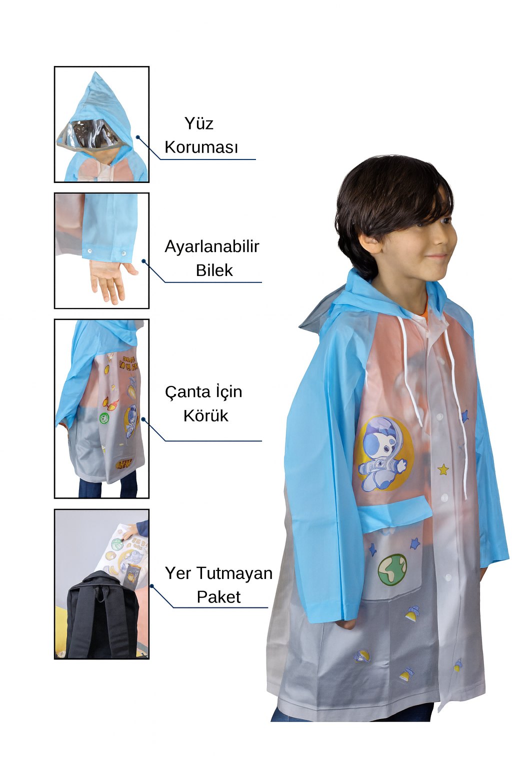 Kendin Tasarla Erkek Çocuk Yağmurluk - Casabony Kids