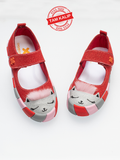 Kırmızı Simli Kedi Kız Sneaker Babet - Casabony Kids