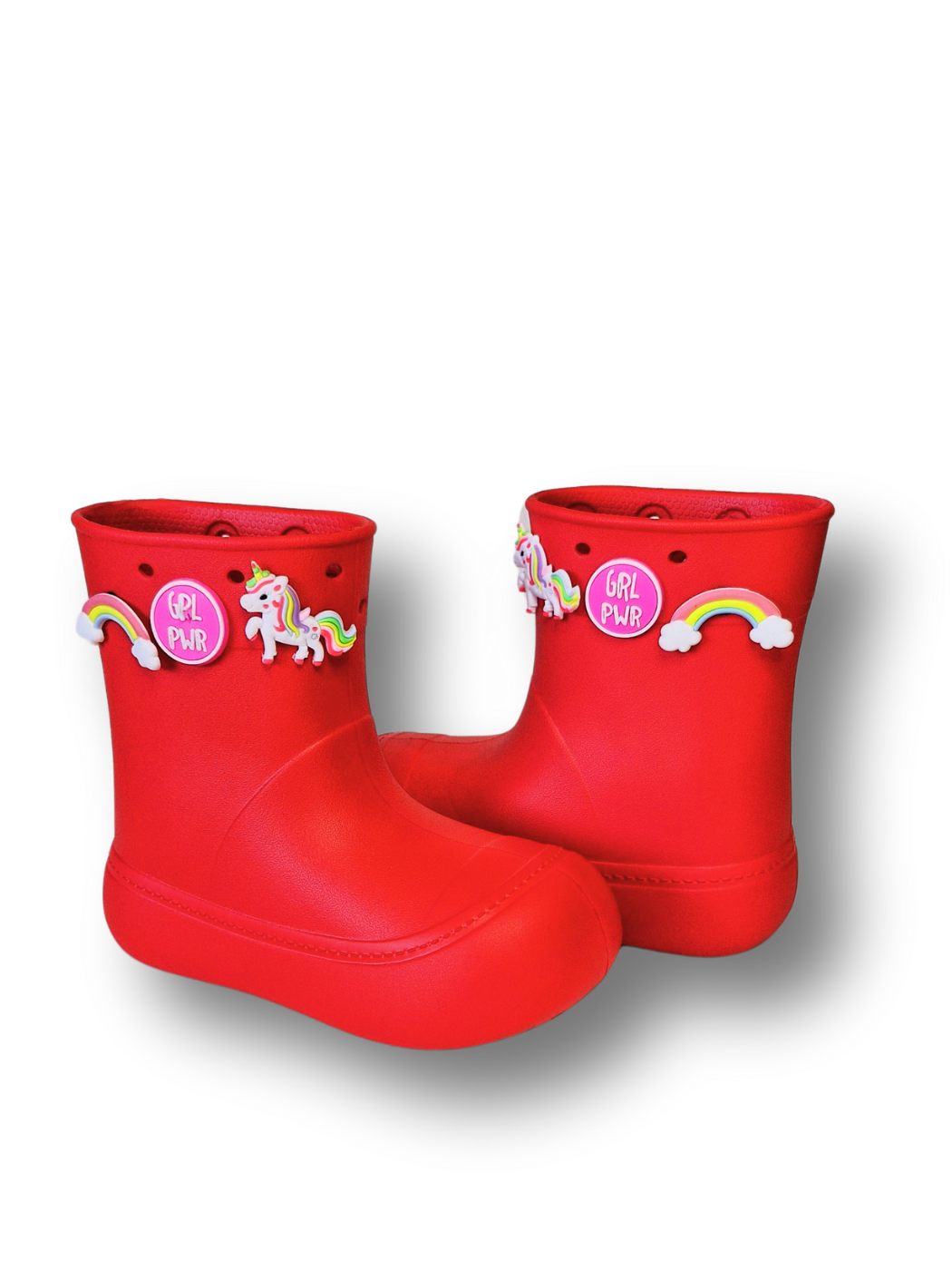 Kırmızı Yağmur Botu + Geyikli+Çorap Set - Casabony Kids