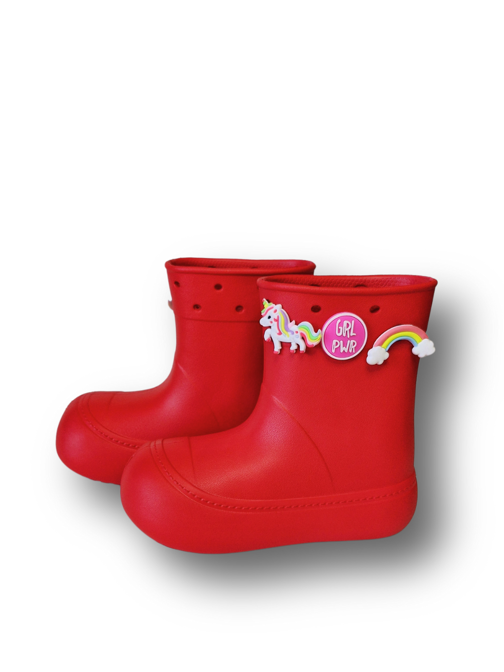 Kırmızı Yağmur Botu + Geyikli+Çorap Set - Casabony Kids