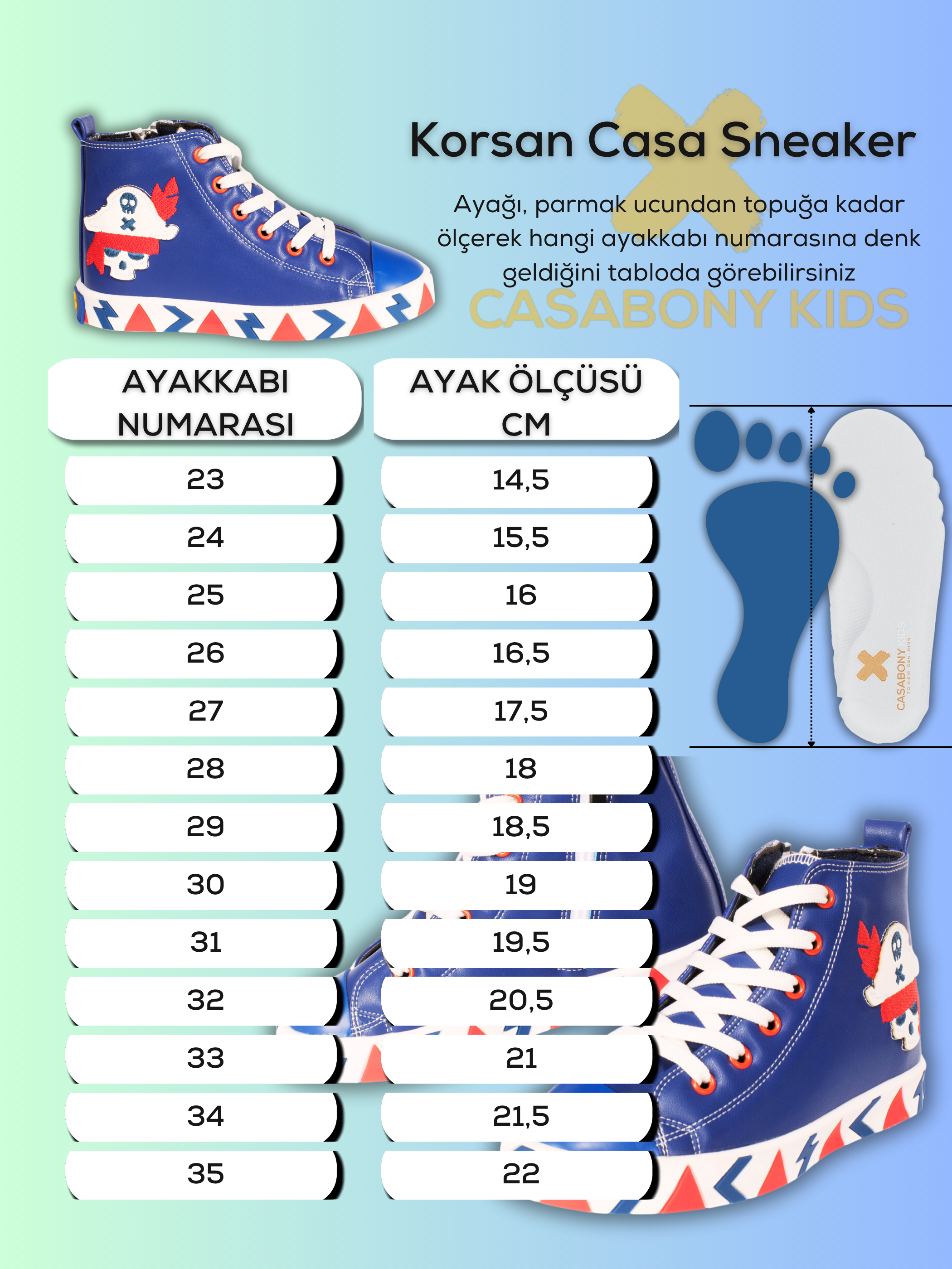 Korsan Casa Erkek Çocuk Sneakers - Casabony Kids