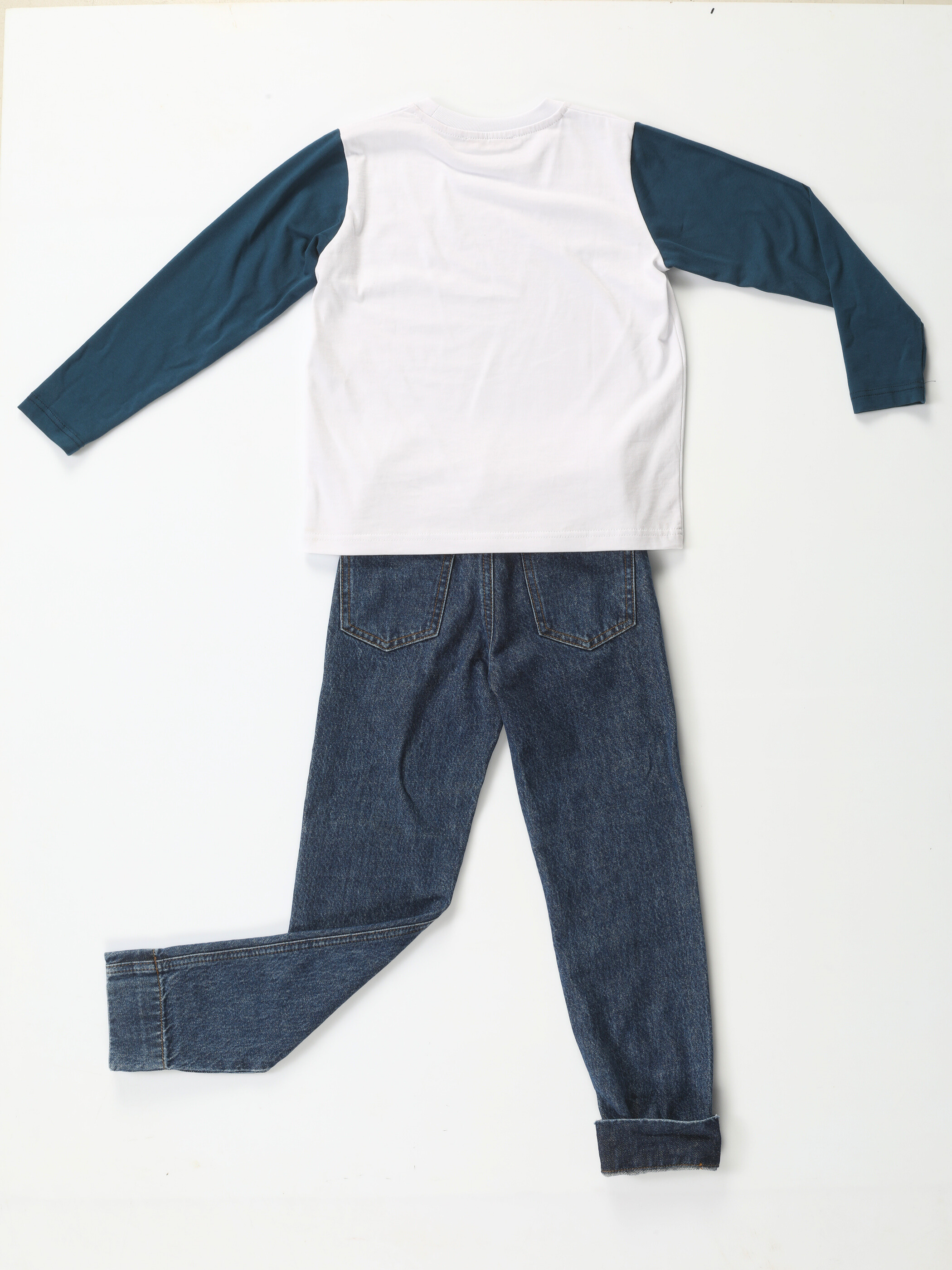 Korsan Denim Pantolon + T-shirt Takım - Casabony Kids