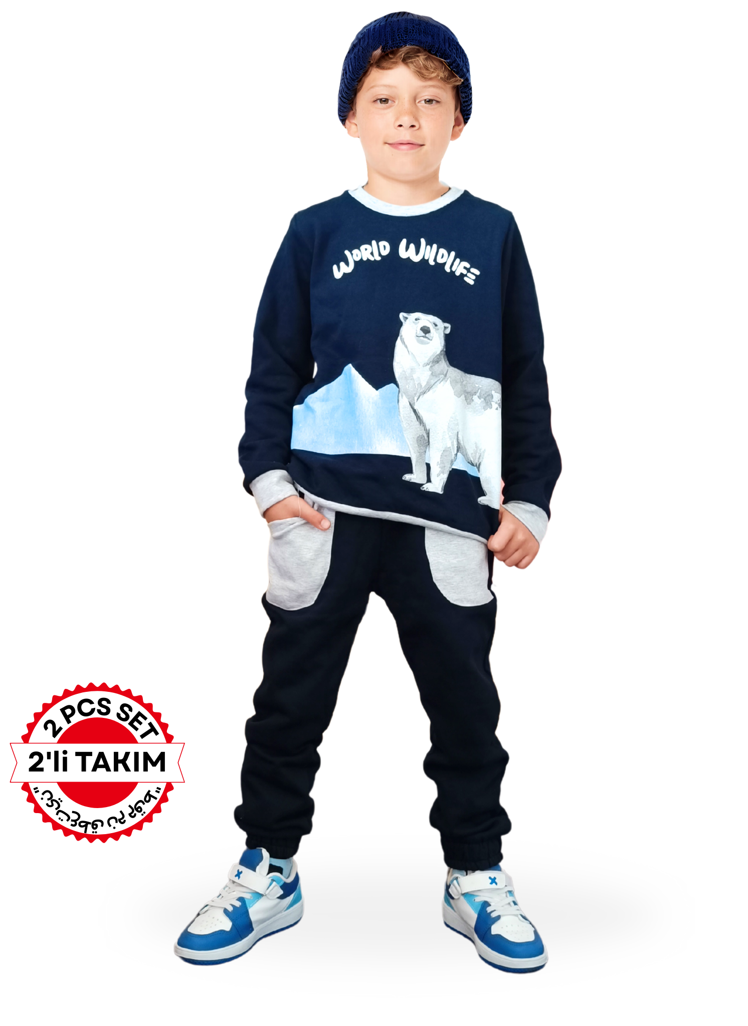 Kutup Ayısı Erkek Çocuk Eşofman Takım - Casabony Kids
