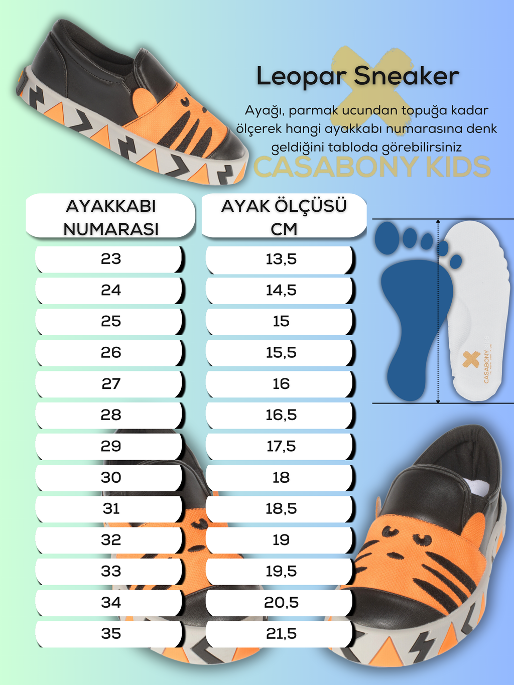 Leopar Erkek Çocuk Ortopedik Sneakers - Casabony Kids