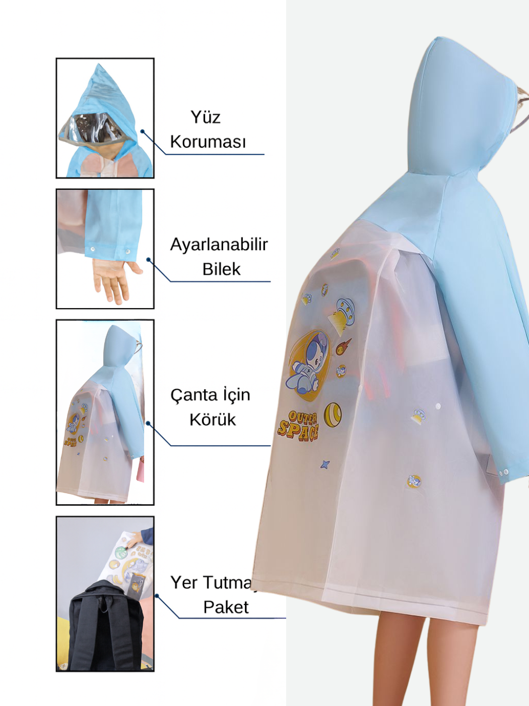 Lila Kendin Tasarla Kız Çocuk Yağmurluk - Casabony Kids