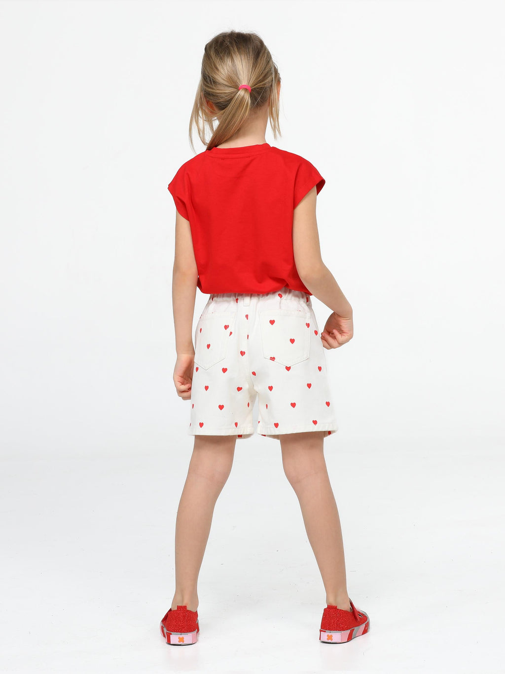 Love Kalpli Denim Şort Takım - Casabony Kids