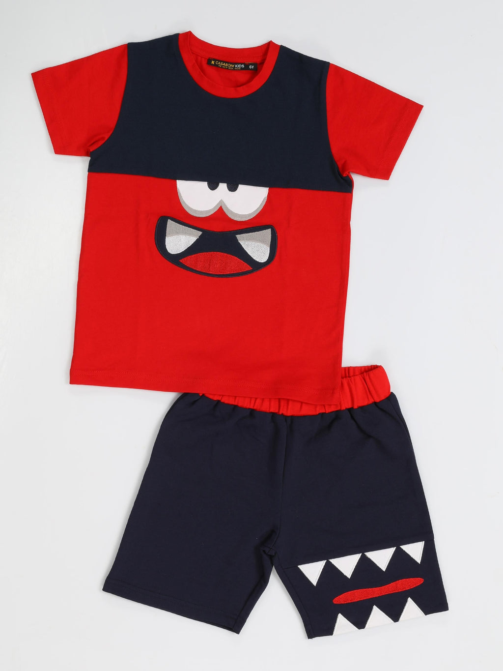 Monster Red Erkek Çocuk Şort Takım - Casabony Kids