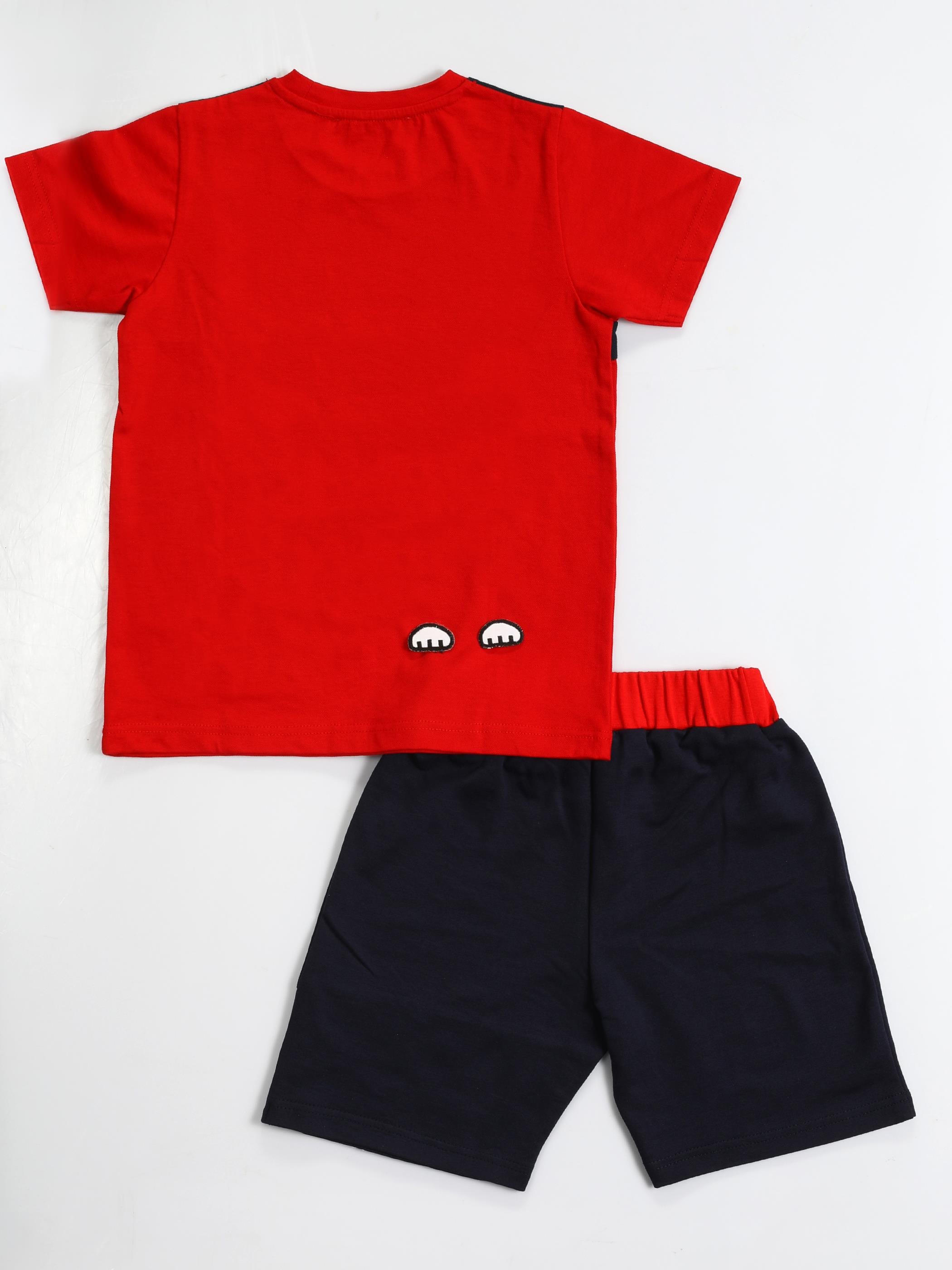 Monster Red Erkek Çocuk Şort Takım - Casabony Kids