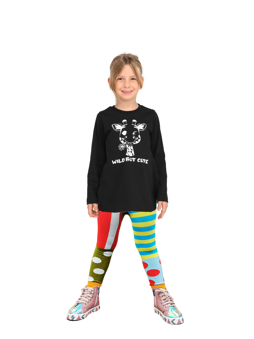 Multi Color Clown Kız Tayt - Casabony Kids