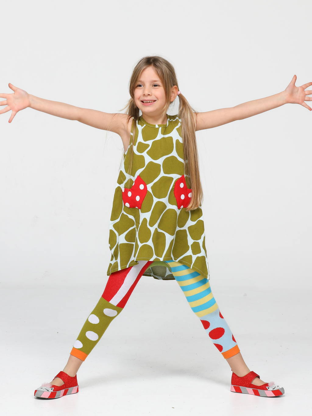 Multi Color Clown Kız Tayt - Casabony Kids
