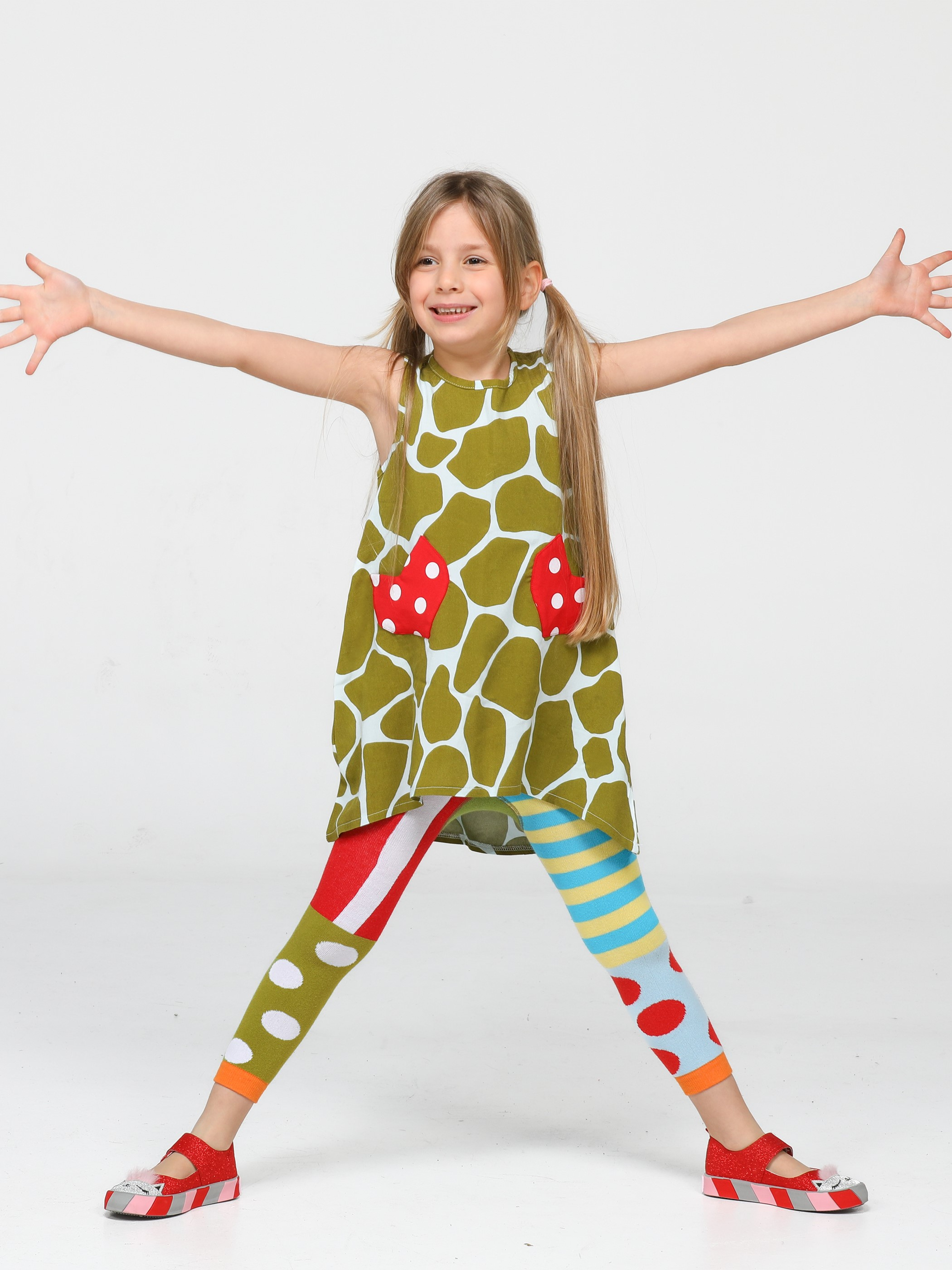 Multi Color Clown Kız Tayt - Casabony Kids