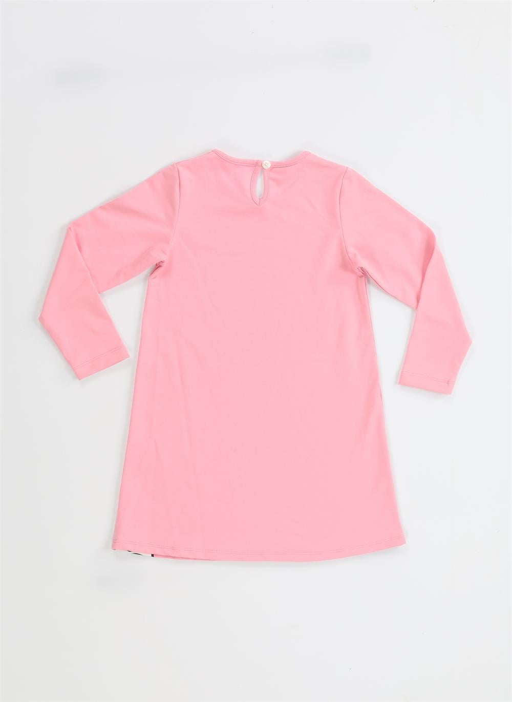 Muzip Zürafa Kız Çocuk Pembe Elbise - Casabony Kids