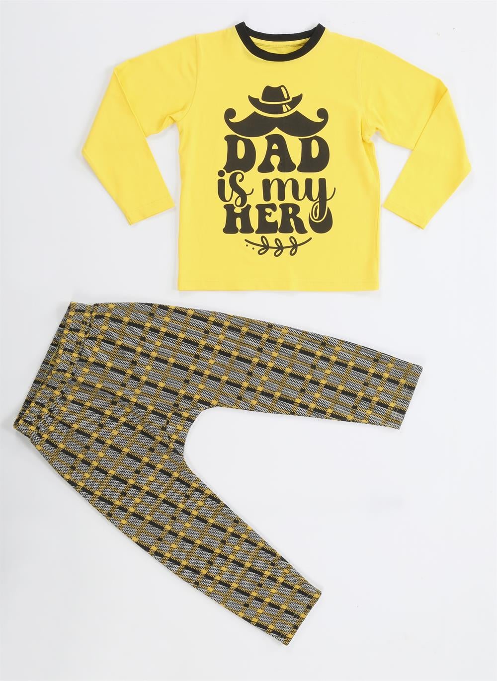 My Dad Ekose Erkek Çocuk Pantolon + T-shirt Takım - Casabony Kids
