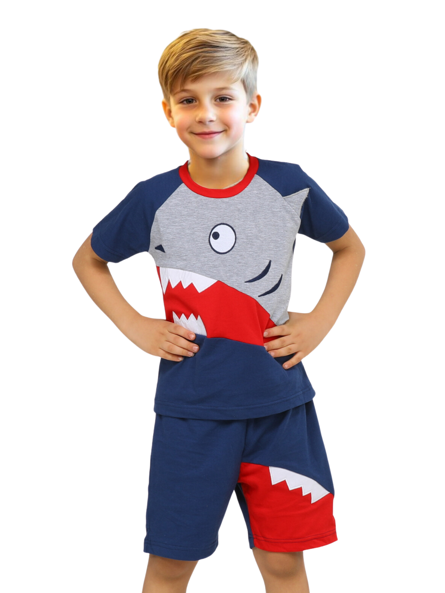 Navy Shark Erkek Çocuk Şort Takım - Casabony Kids