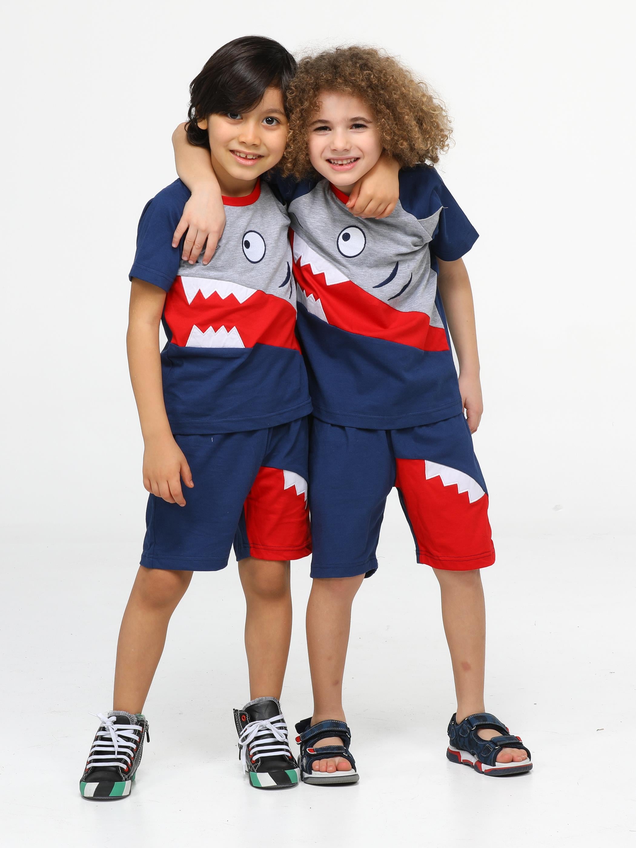 Navy Shark Erkek Çocuk Şort Takım - Casabony Kids