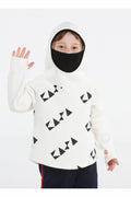 Ninja Casa Baskılı Ekru Unisex Sweatshirt - Casabony Kids