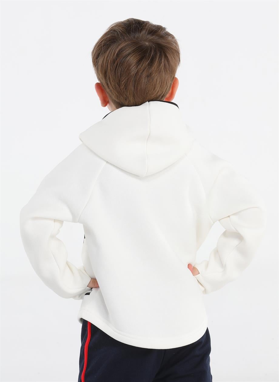 Ninja Casa Baskılı Ekru Unisex Sweatshirt - Casabony Kids