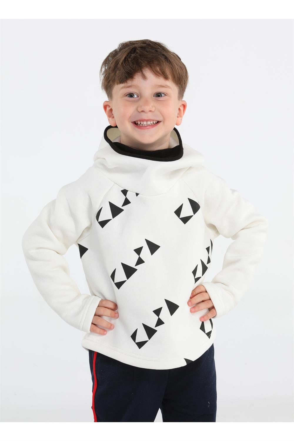 Ninja Casa Baskılı Ekru Unisex Sweatshirt - Casabony Kids