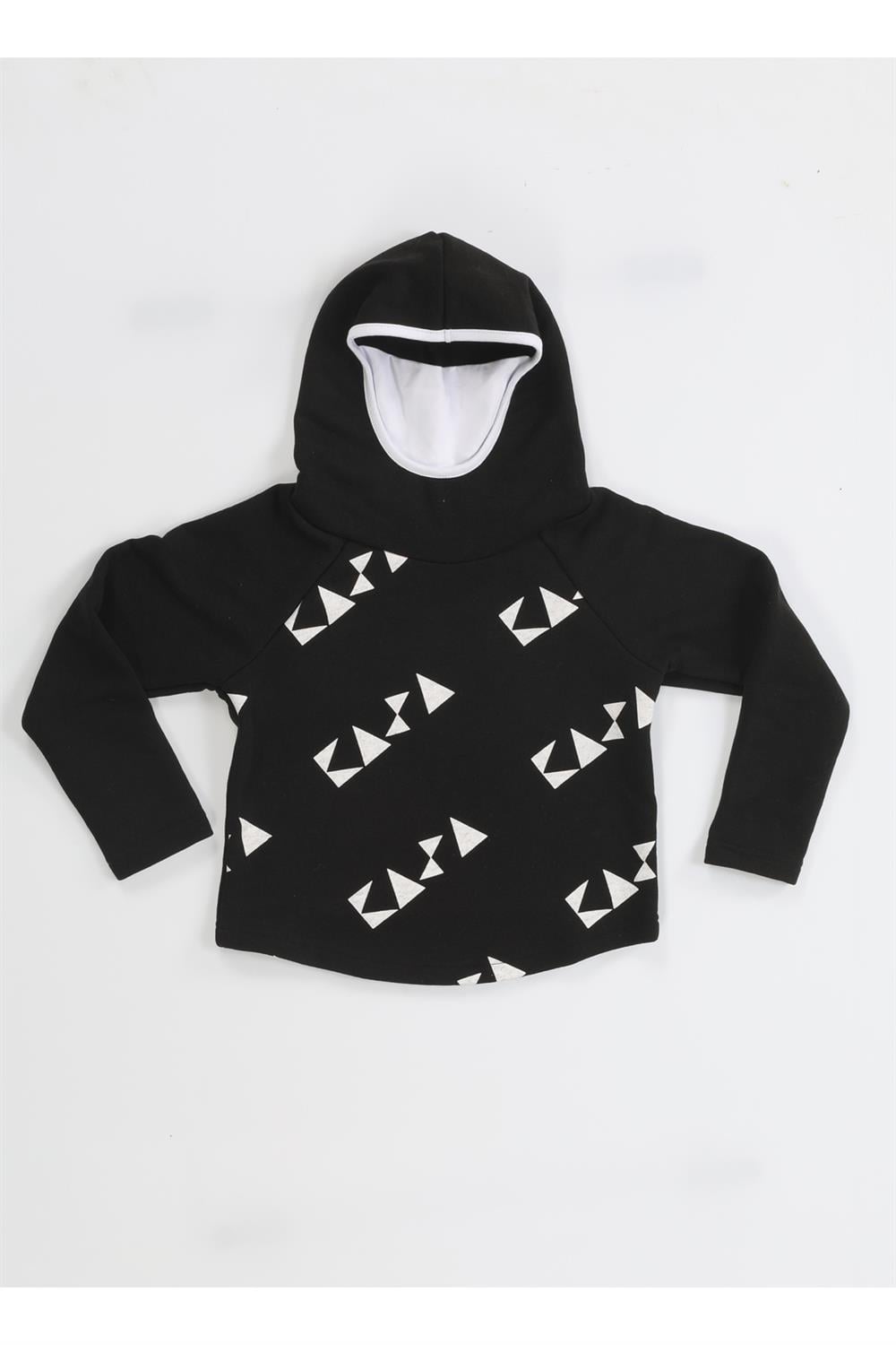 Ninja Casa Baskılı Siyah Unisex Sweatshirt - Casabony Kids