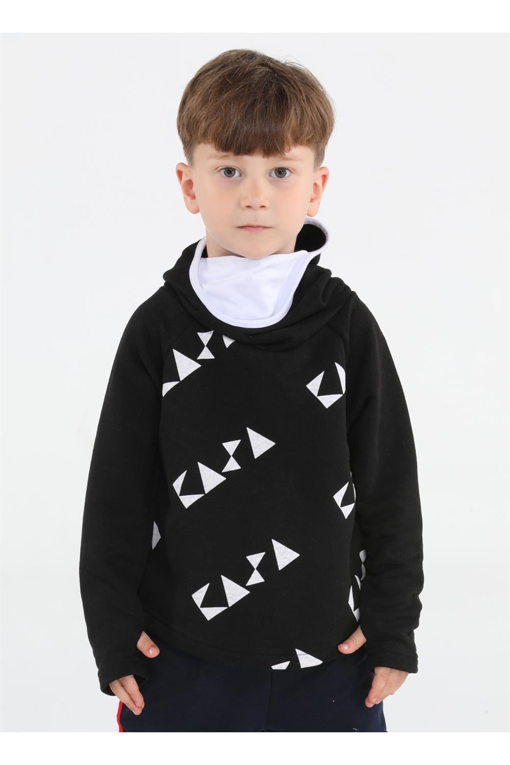 Ninja Casa Baskılı Siyah Unisex Sweatshirt - Casabony Kids