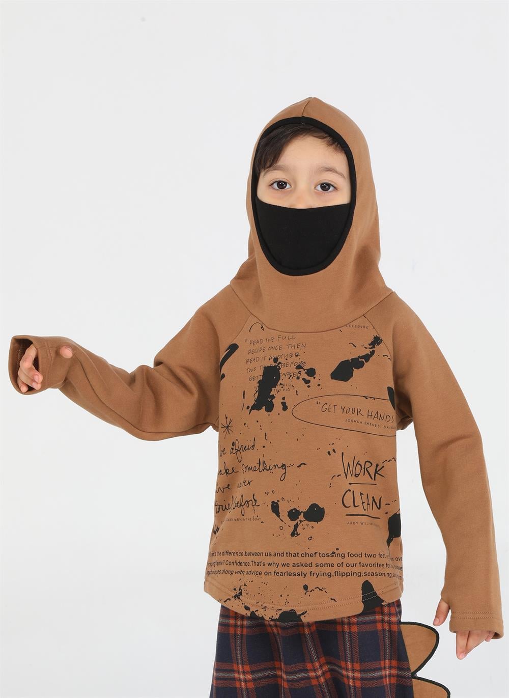 Ninja New Shape Kahve Unisex Sweatshirt - Casabony Kids