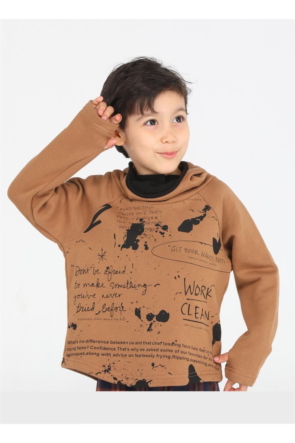 Ninja New Shape Kahve Unisex Sweatshirt - Casabony Kids