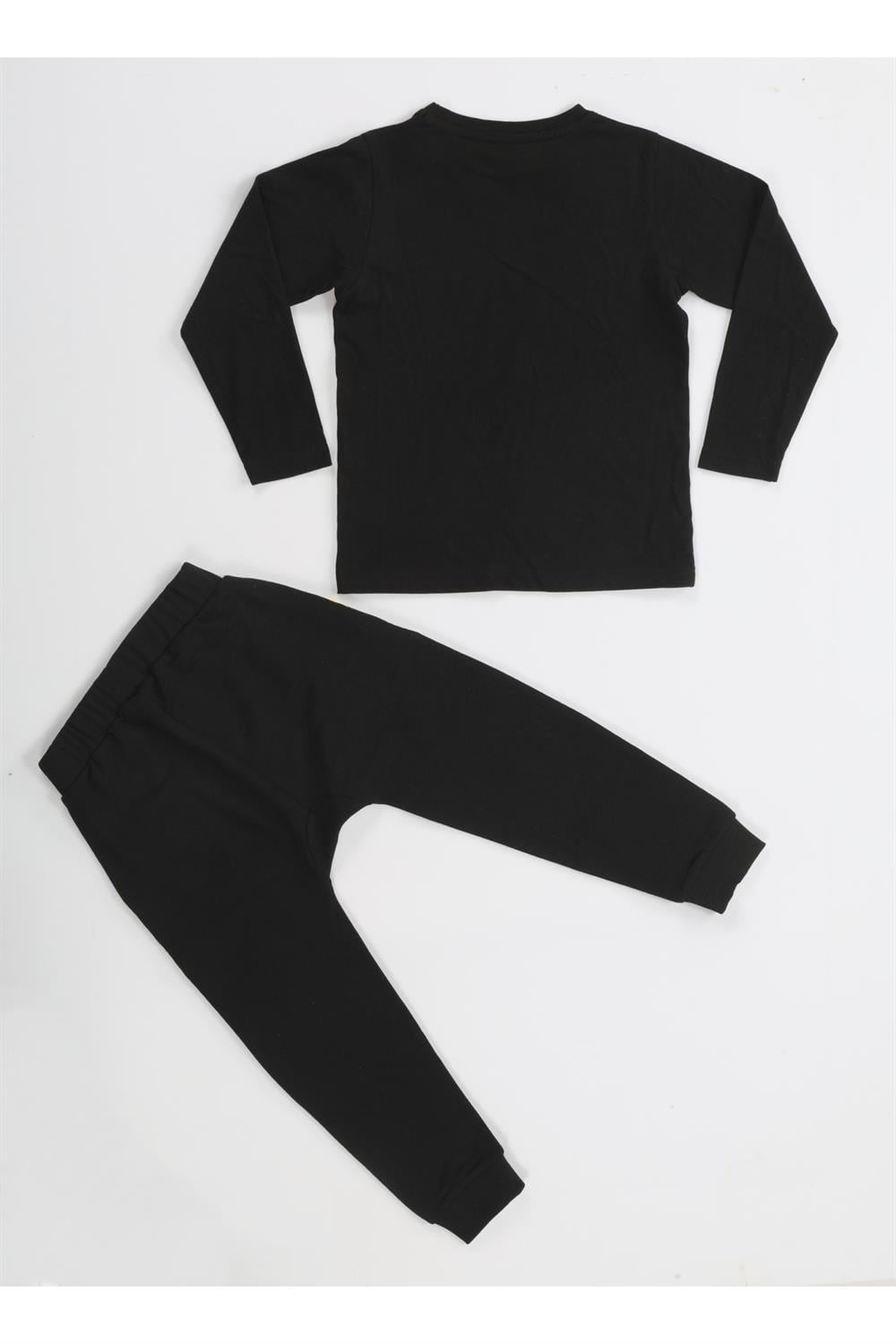 Out Dino Siyah Baggy Pantolon + T-shirt Takım - Casabony Kids