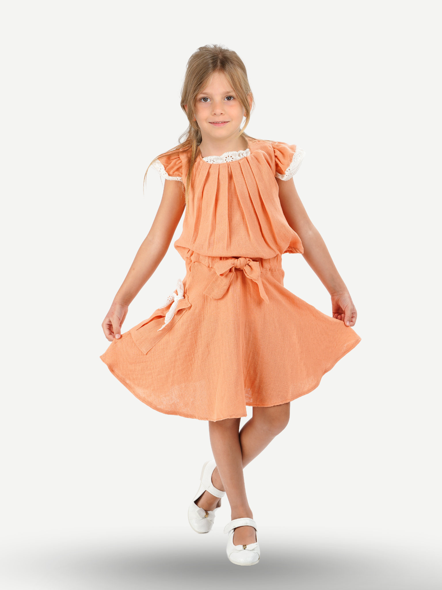 Pale Muslin Dantelli Kız Çocuk Tunik + Etekli Takım - Casabony Kids