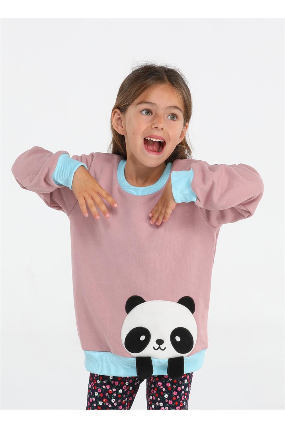 Panda Gülkurusu Kız Çocuk Sweatshirt - Casabony Kids