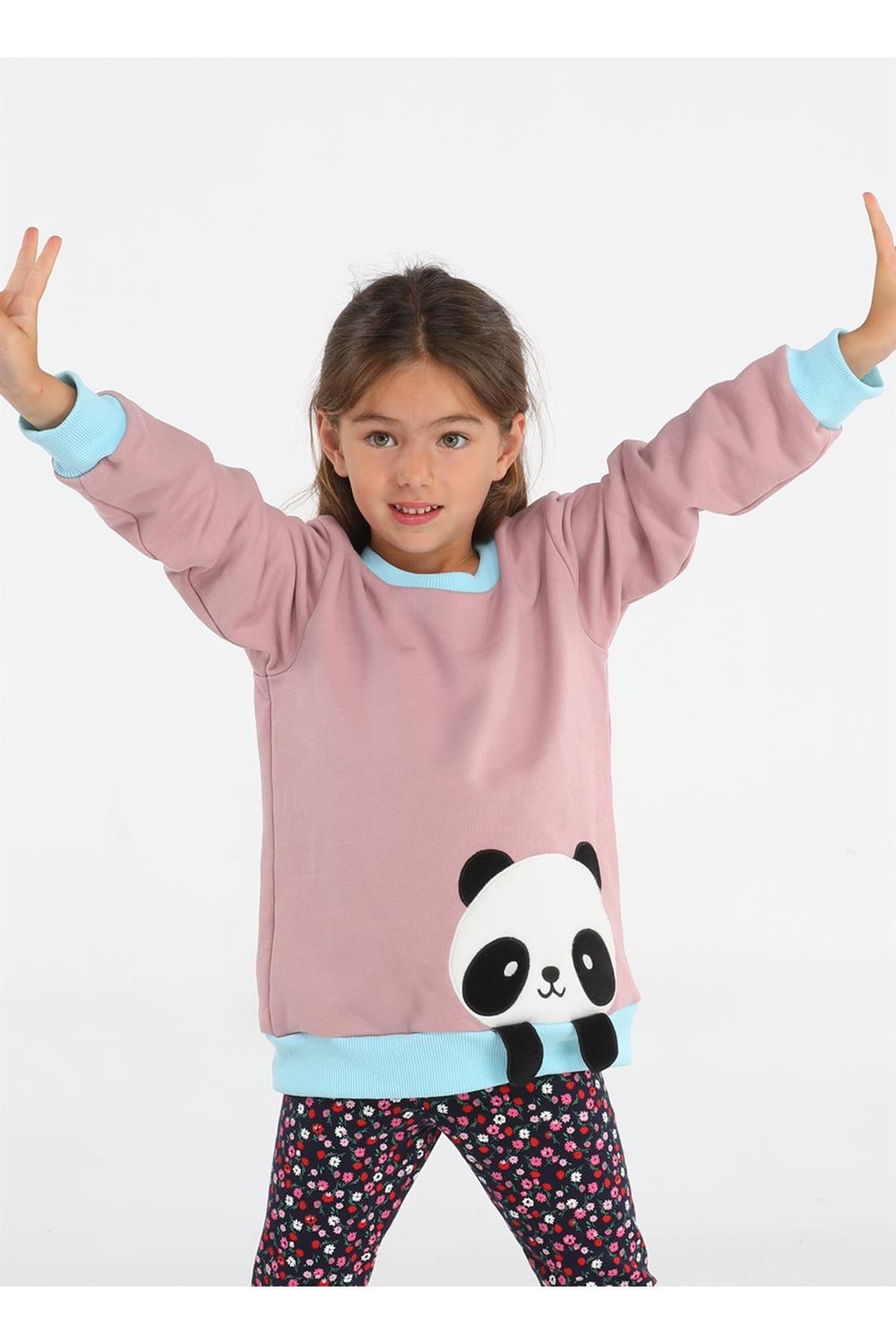 Panda Gülkurusu Kız Çocuk Sweatshirt - Casabony Kids