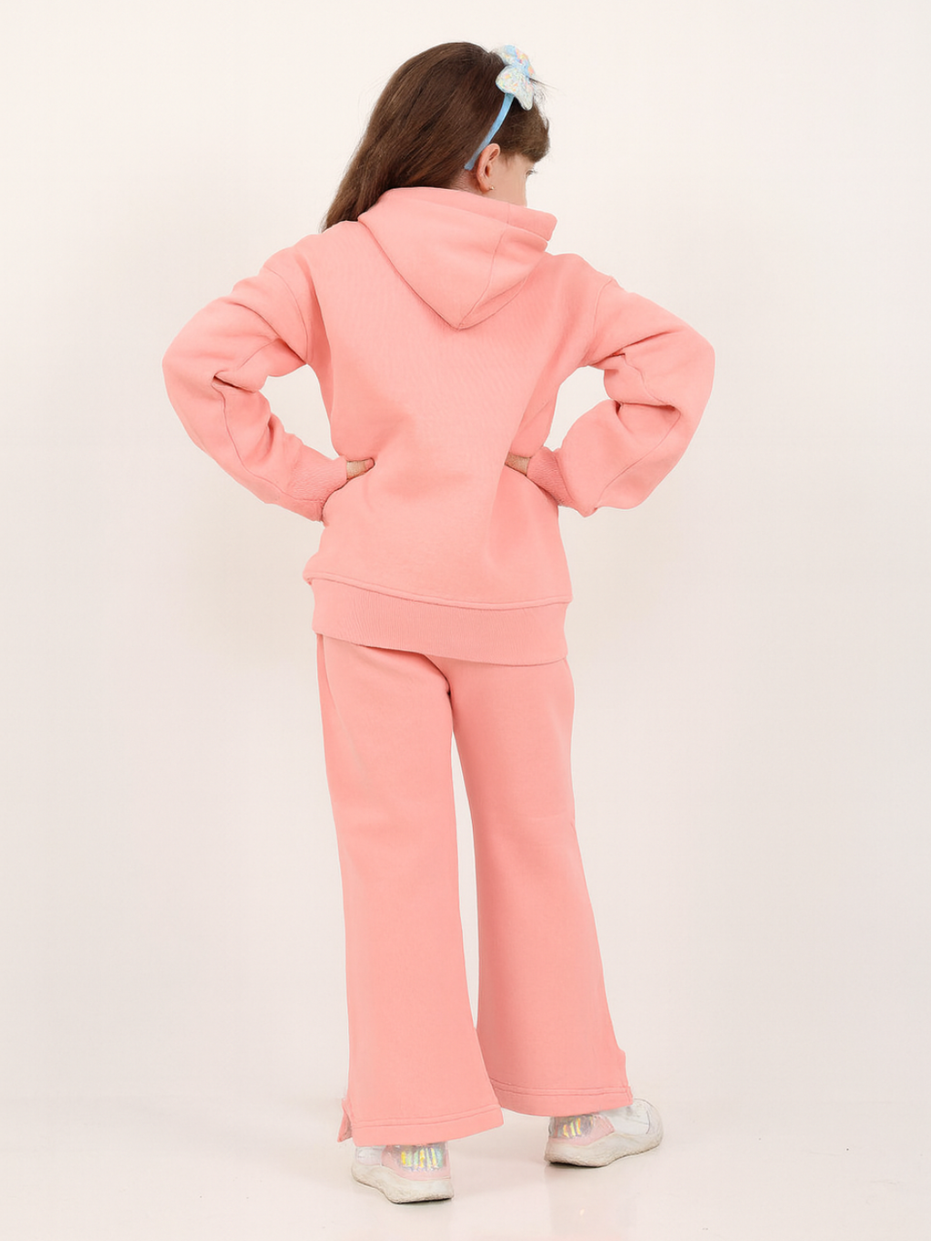 Pembe %100 Pamuk Şardonlu Kız Çocuk Eşofman Takım - Casabony Kids