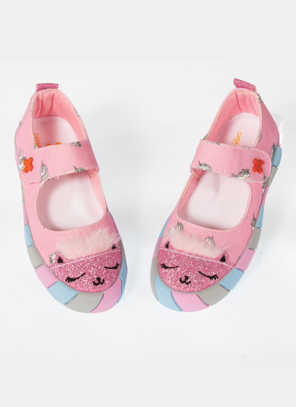 Pembe Kedi Kanvas 3D Kız Çocuk Babet - Casabony Kids