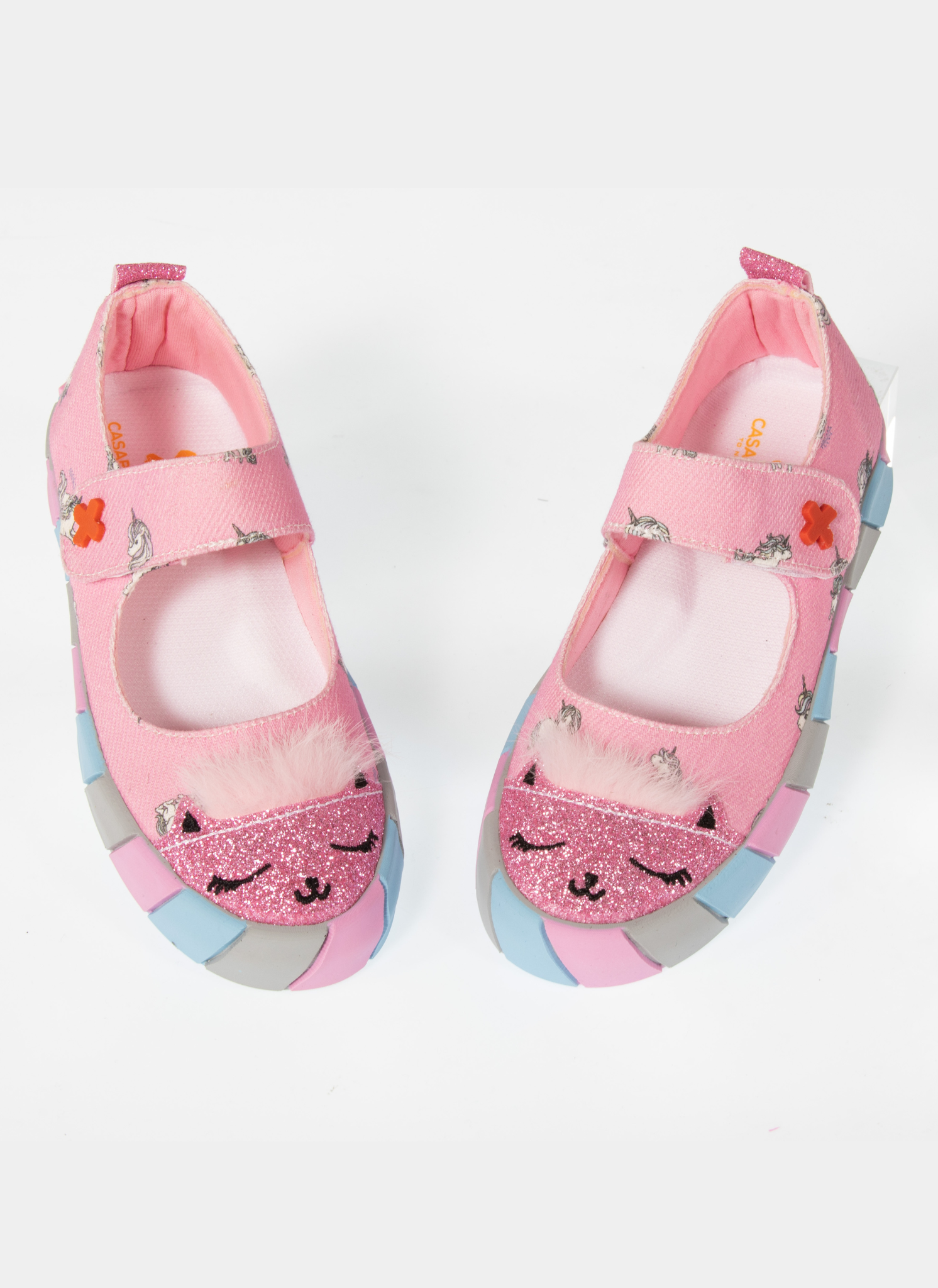 Pembe Kedi Kanvas 3D Kız Çocuk Babet - Casabony Kids