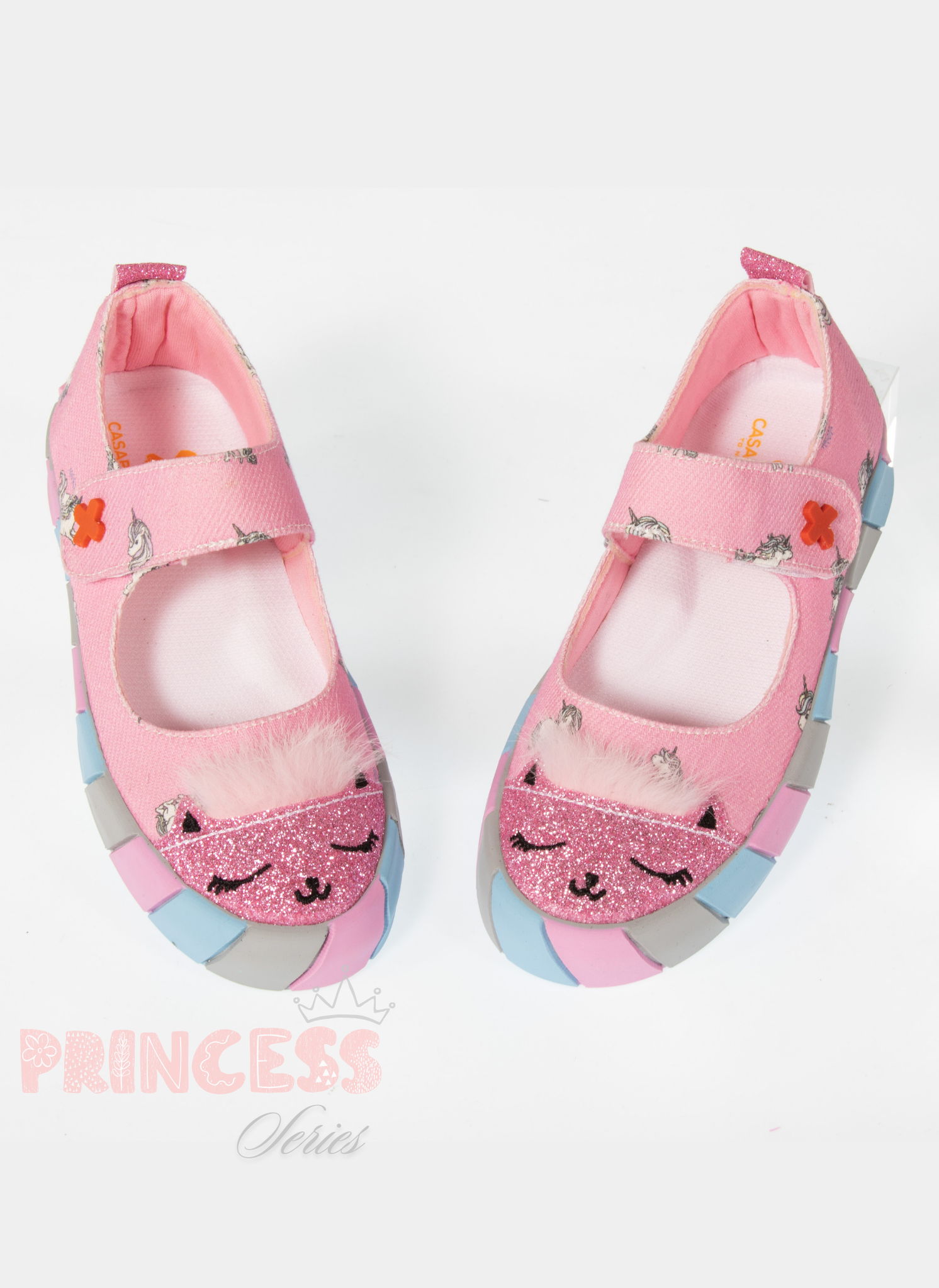 Pembe Kedi Kanvas 3D Kız Çocuk Babet - Casabony Kids