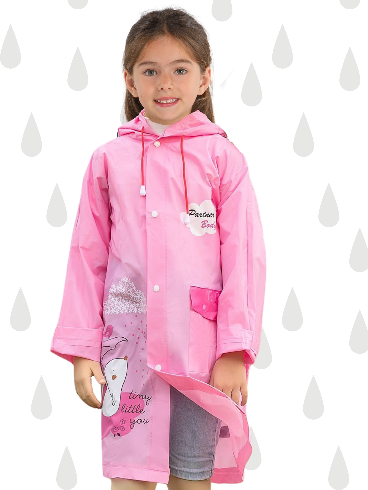 Pembe Kız Çocuk Yağmurluk - Casabony Kids