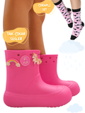 Pembe Kız Yağmur Botu & Pamuklu Çorap Takım - Casabony Kids