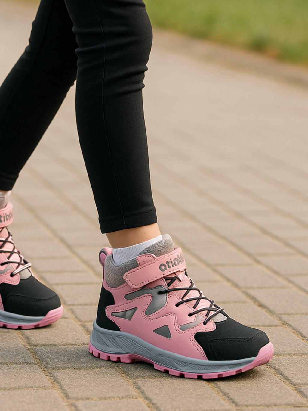 Pembe Outwear Konçlu Kız Çocuk Sneakers - Casabony Kids