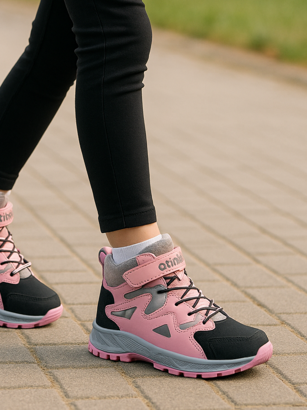 Pembe Outwear Konçlu Kız Çocuk Sneakers - Casabony Kids